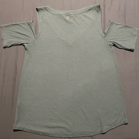 NWOT Donna Karan New York Ribbed Cold-Shoulder Mint- green Top - Size Small - Picture 6 of 7